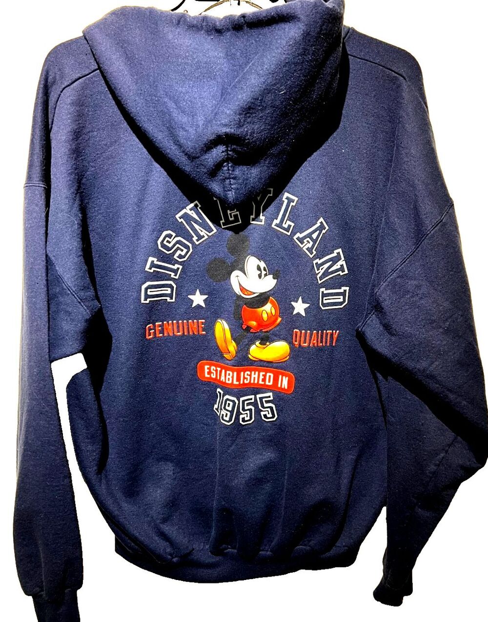 Disney Vintage Authentic Navy Y2K Zip Hood SIZE XL Embroidered Mickey Mouse